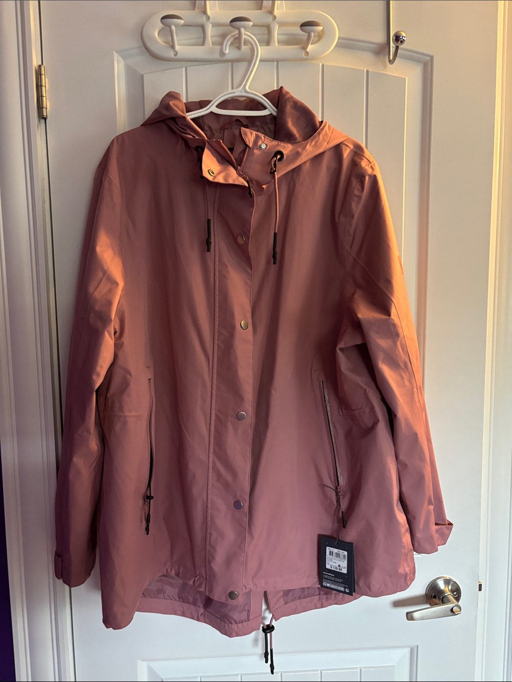 Women's Dusty Rose Hooded Trench Coat